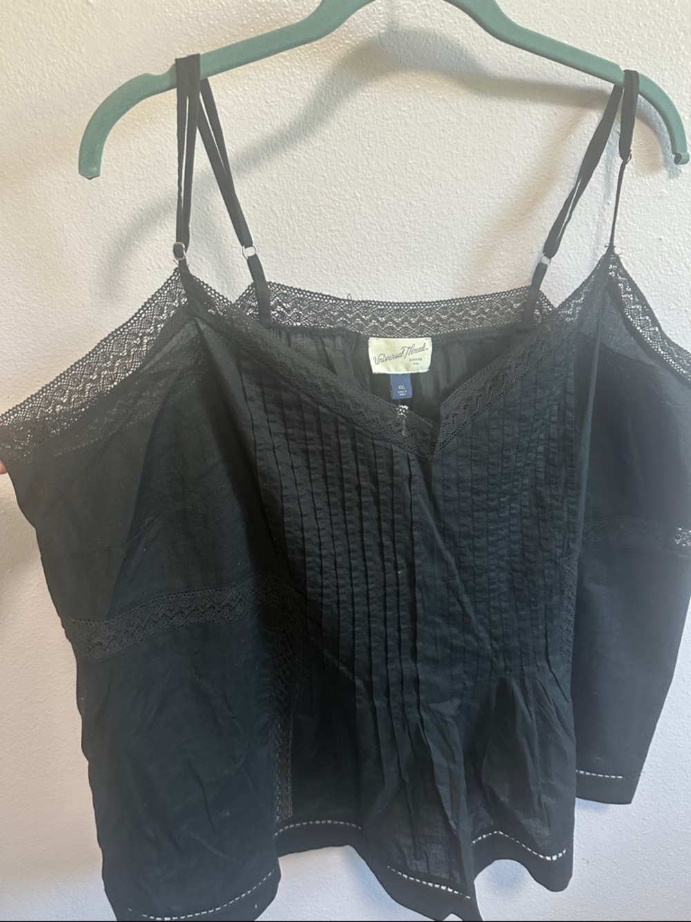 Universal Thread Black Lace Trim Tank Top